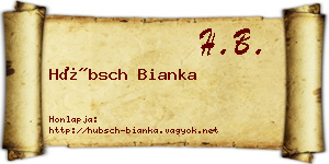 Hübsch Bianka névjegykártya